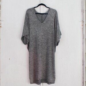 H by Halston Gray‎ Heathered Knit V Neck Dress